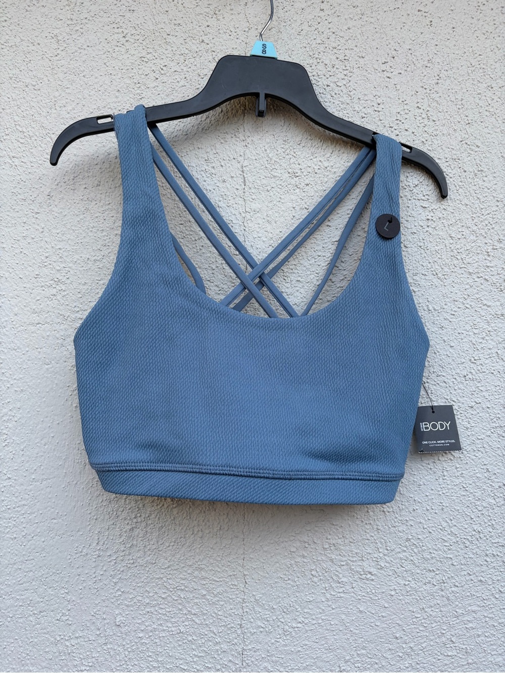 Cotton On: Body Blue Crossback Ribbed Sports Bra women’s Size L - Picture 2 of 11